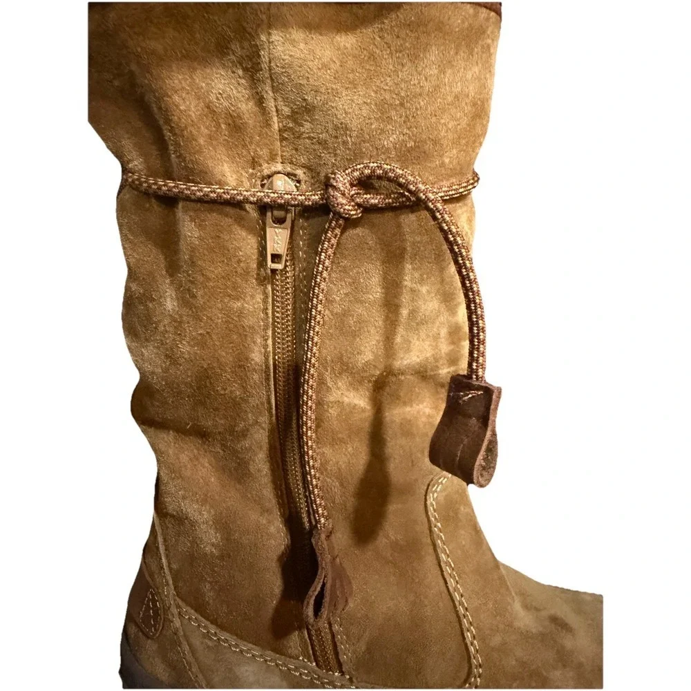 Cushe‎ Cascade Tan Suede Waterproof Winter Boots Womens 6 Faux Fur Boho Cabin